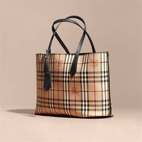 burberry medium leather haymarket check tote bag|buy burberry haymarket check tote.